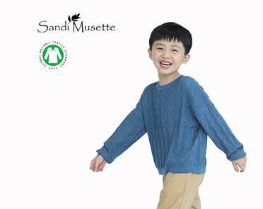 SANDI MUSETTE 童装大片 · 有机棉针织开衫